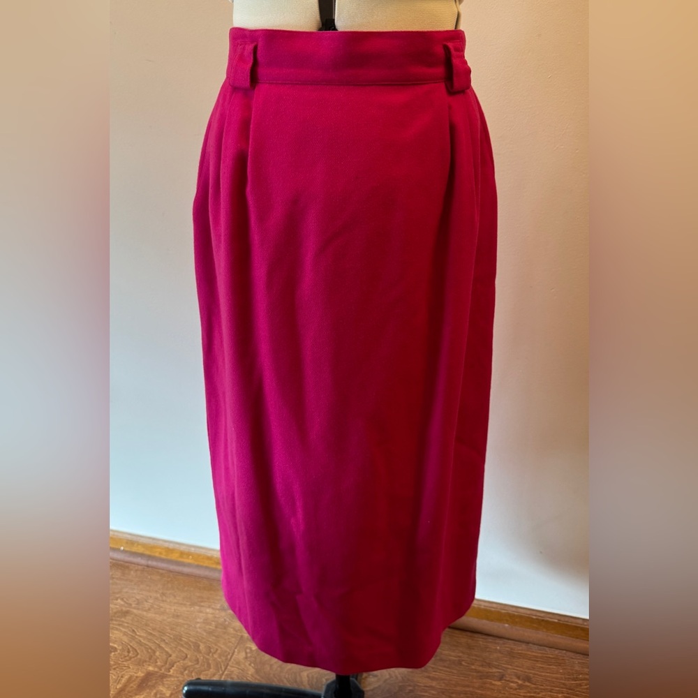 Vintage Summit Hill Pink Wool Midi Skirt High Waisted Classic Pencil Skirt